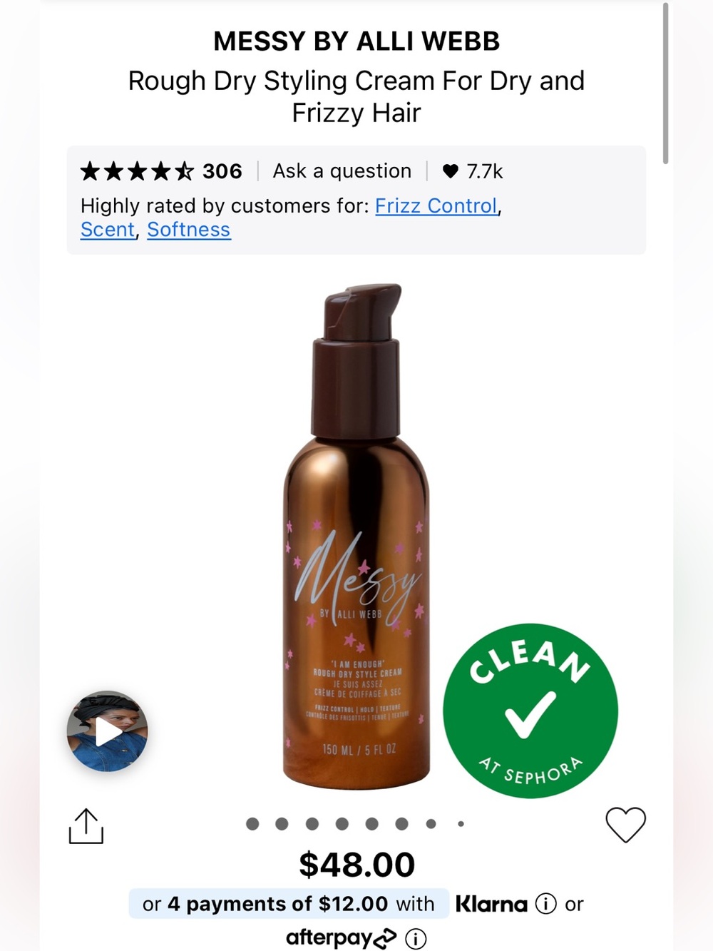 Messy By Alli Webb I Am Enough Nourishing Dry Style Cream — Brown